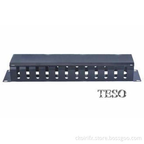19 Inch Horizontal Cable Management Panel / Wire Cable Mana